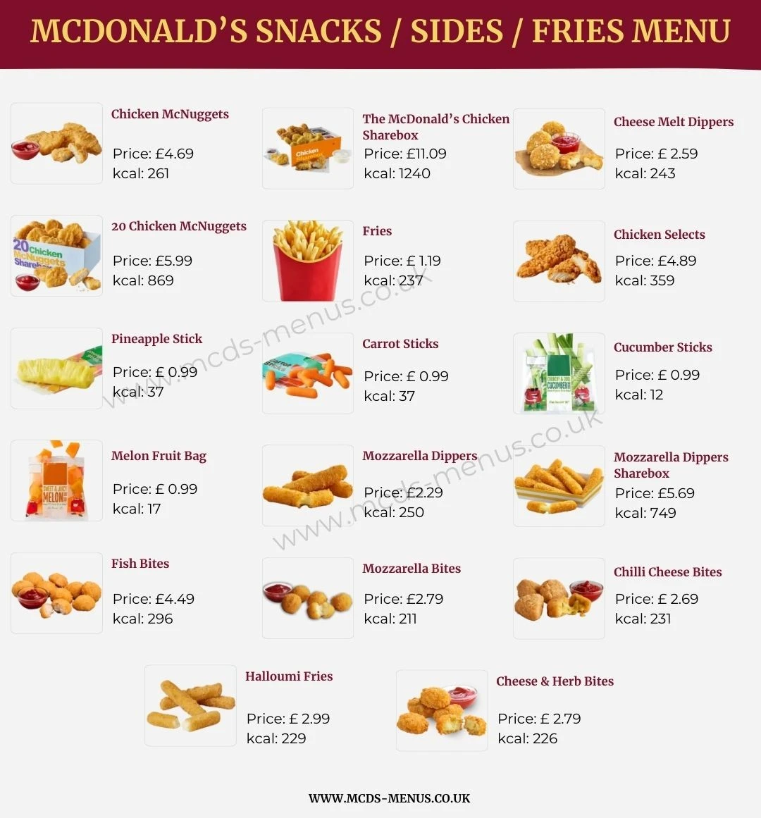 Mcdonald's Snacks Sides Fries Menu